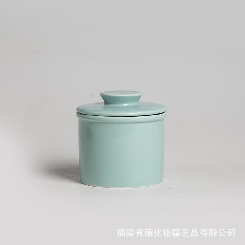 

Ceramic Yellow Oil Tank with Cover Storage Tank Butter Box Butter Jar Storage Bottle Candy Jar Storages Box Food Organizers
