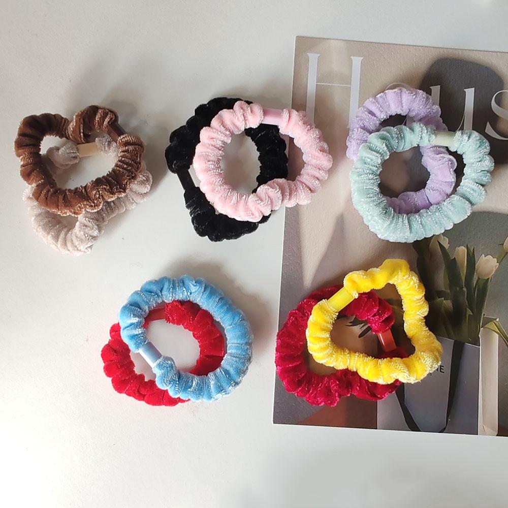 3pc Cute Solid Velvet Ponytail Holder Elegant Hair Tie Elastic Hairbands Hair Rope for Women Girls Kids Holiday Hair Accessories