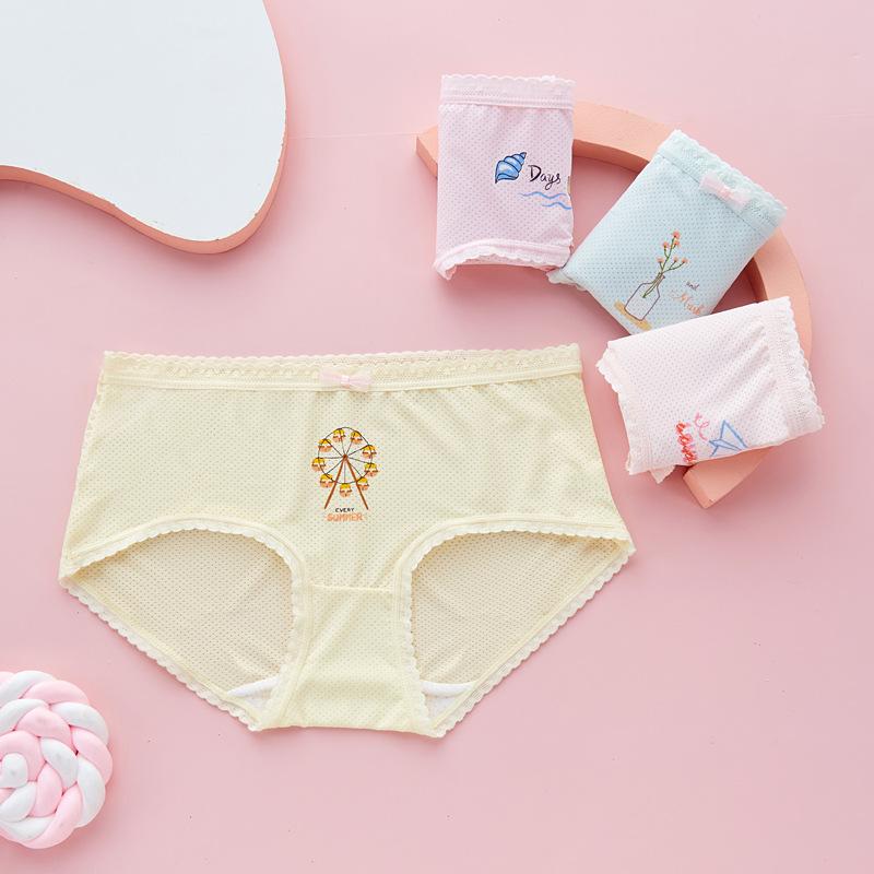 4Pcs Girls Modal Boxer Briefs Cute Cartoon Soft Breathable Kids Underwear M To 4XL