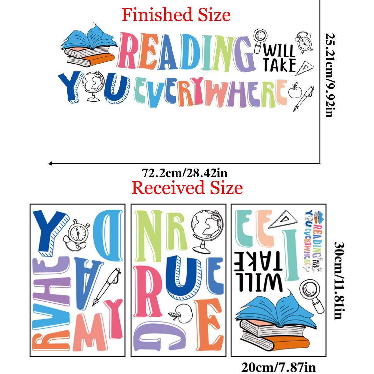 

Детские мотивирующие настенные наклейки, мультяшные наклейки для изучения английского языка для классной комнаты, самоклеящиеся красочные цитаты, декор 20x30x3pcs