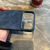 Blue Imported Suede Magnetic Charging Case for iPhone 17 12 13 14 15 16 Pro Max Air Premium Leather All Inclusive Back Cover
