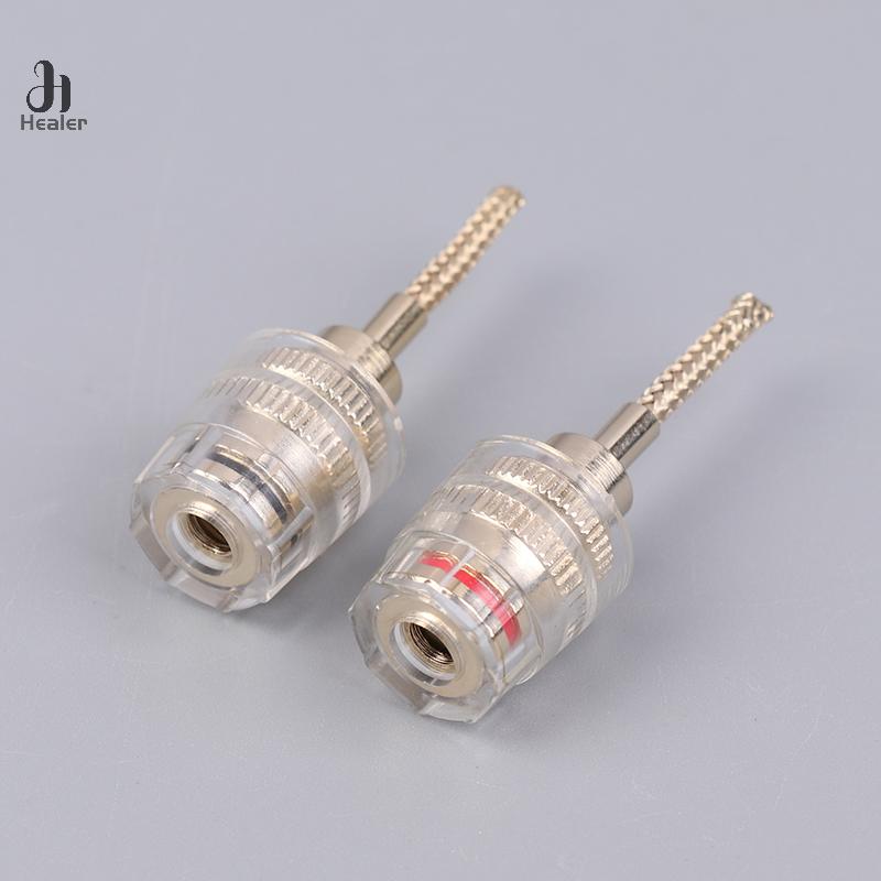 2/4Pcs 4MM Banana Female To 2MM Pin Connector HIFI Cable Adapter Plug Braided Copper Wire Socket