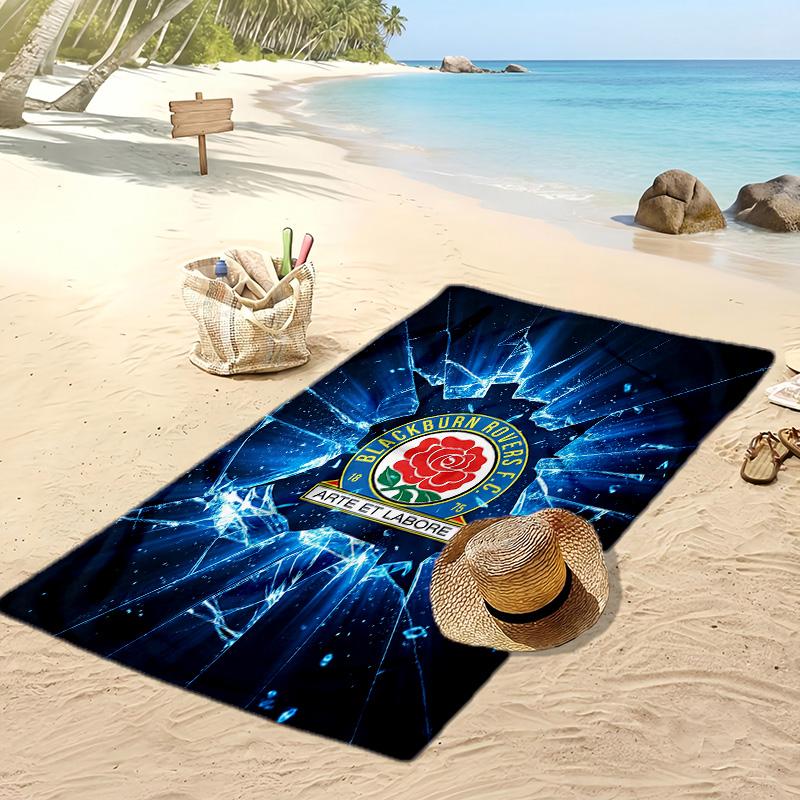 Blackburn Rovers Fußball Print Strandtuch, Großes Weiches Schnelltrocknendes Handtuch für Strand Camping Schwimmen