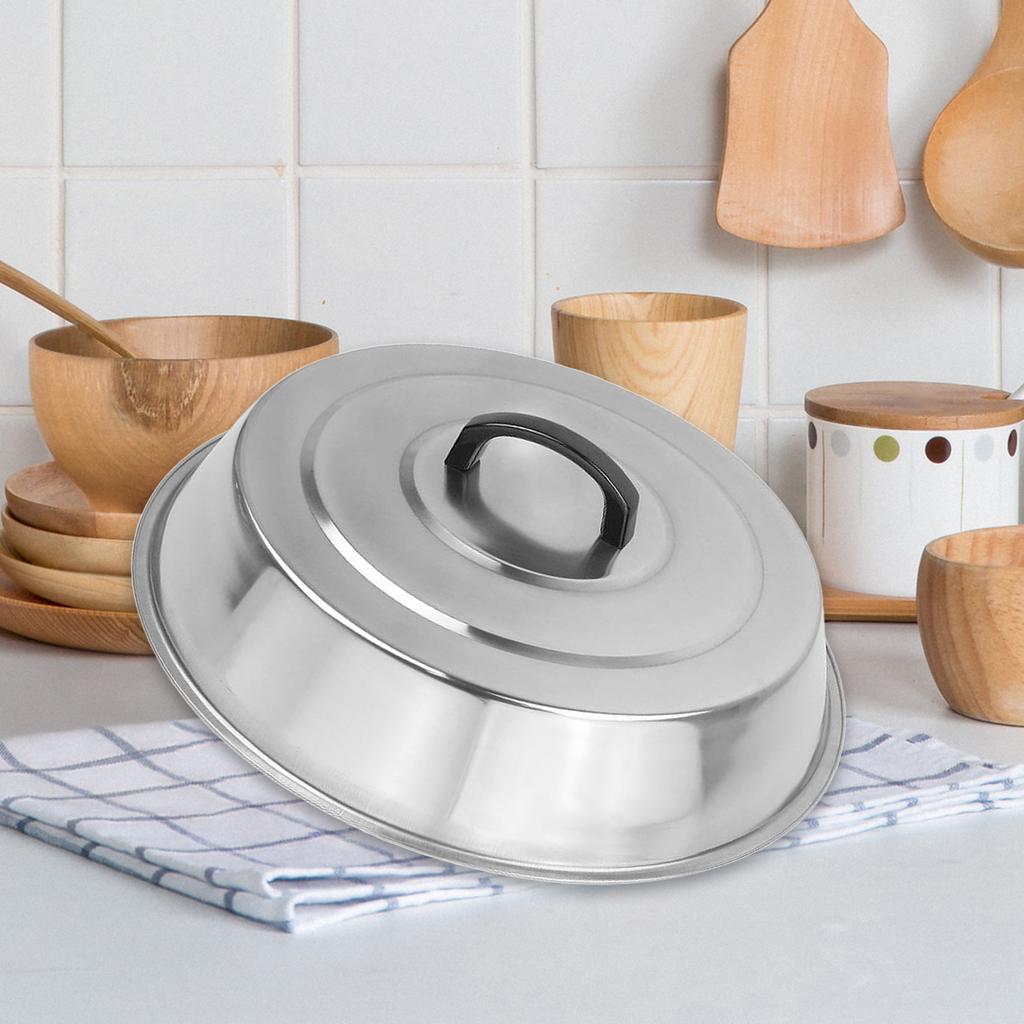 Pot Cover Professional 36cm Household Stainless Steel Wok Lid Cover Skillet Lid Cooking Pot Lid for Cheese Griddle Kitchen