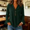 Women's V-Neck Long Sleeve Blouse Color Casual Shirt