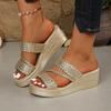 Women Wedges Sandals   Summer Women Slip On High-heeled  Woman Shoes Comfortable Flower Outdoor Platform Sandals