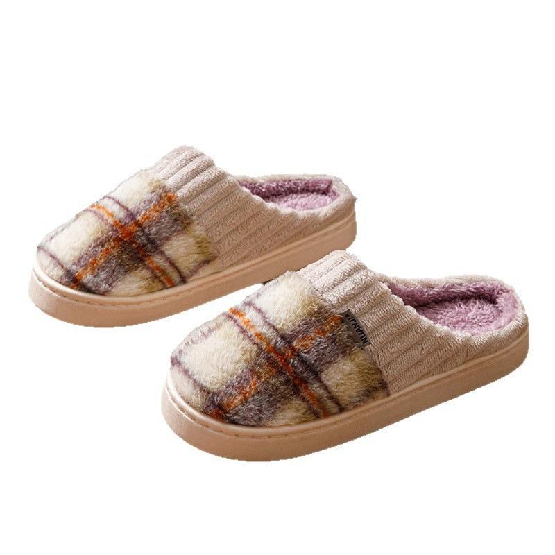 Autumn and winter couple thick-soled non-slip cotton slippers women and men's new indoor home heating plush home shoes