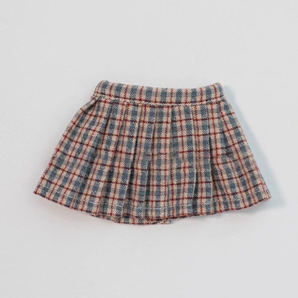 Handmake Princess Skrit Clothes Fashion Printed Plaid Dot Skirt for 1/6 BJD 30cm Dolls