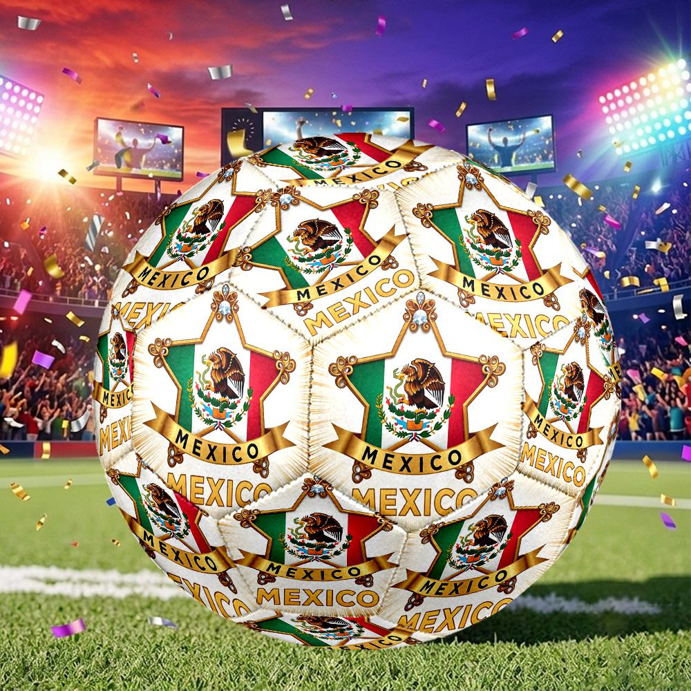 1 Stück Mexikanische Flagge Bürogröße 5 Fußball, Geeignet für Übungsspiele/Turniertraining, Leicht und Langlebig mxg7035
