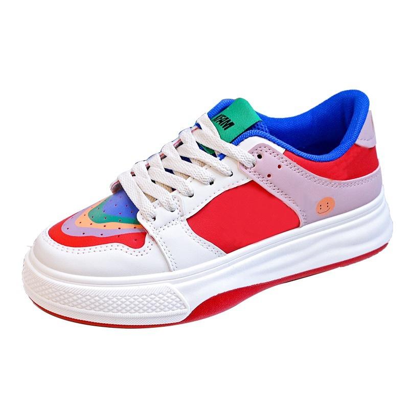 Thick baseplate shoes mandarin duck shoes spring new niche rainbow color matching sports and leisure shoes tide