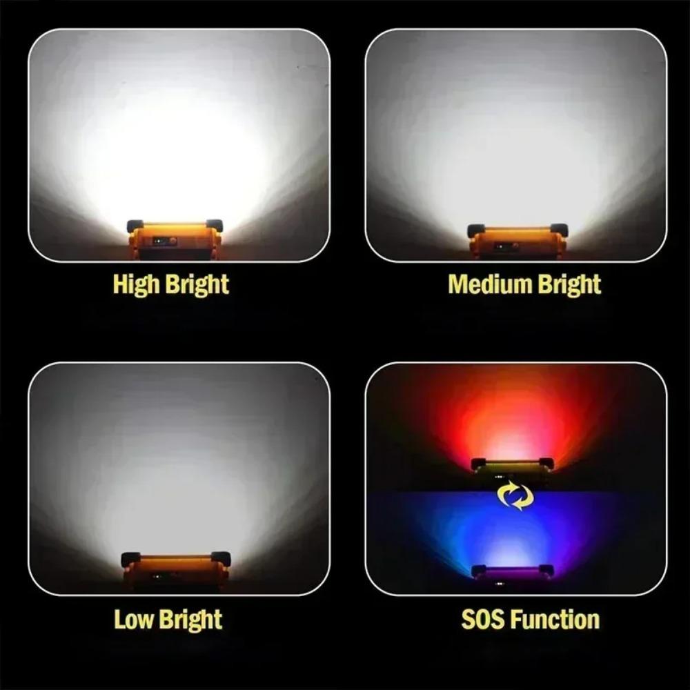 Ultra Bright LED Solar Floodlight USB Rechargeable Camping Lantern Waterproof Outdoor Portable Searchlight Spotlight Flood Lamp