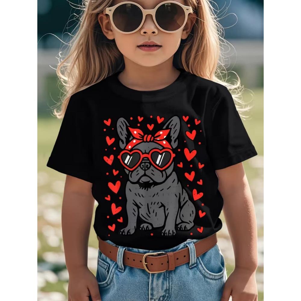 Funny Dog Pattern Children's T-Shirt Girl Cute Animal 3D Printed Fashion Top Short Sleeve Tee Summer Children Clothes Girl Tops