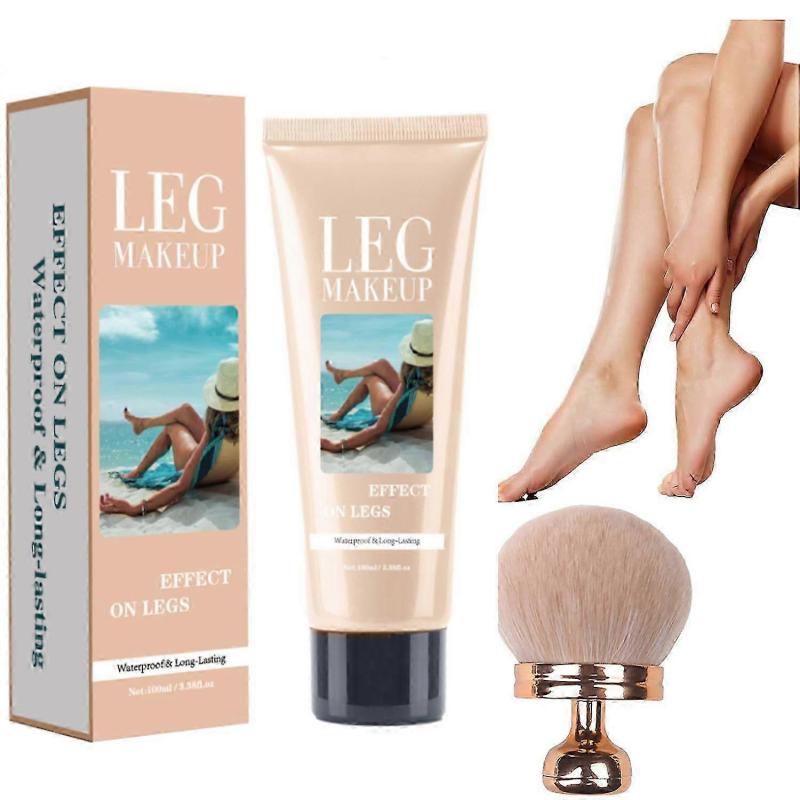 Leg & Body Makeup Foundation with Brush, Waterproof Leg Makeup for Varicose Veins, No Transfer Cover Up Body Foundation