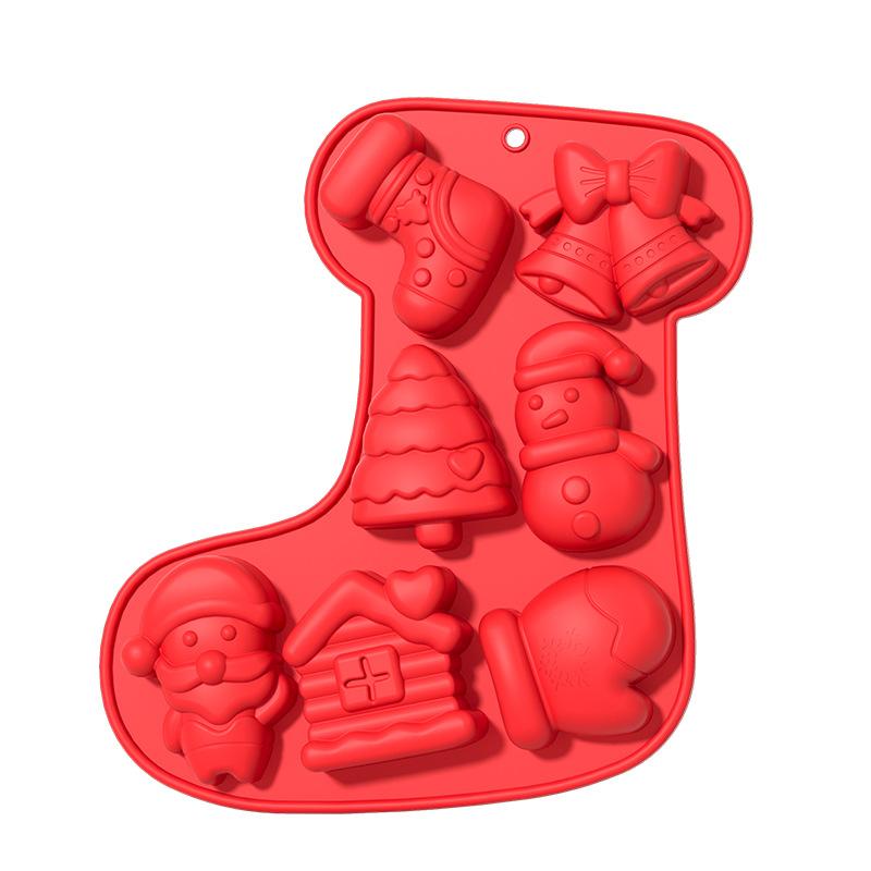 Christmas Tree Silicone Cake Mold DIY Snowman Gingerbread Man Santa Claus Chocolate Jelly Pudding Mold Cake Accessories