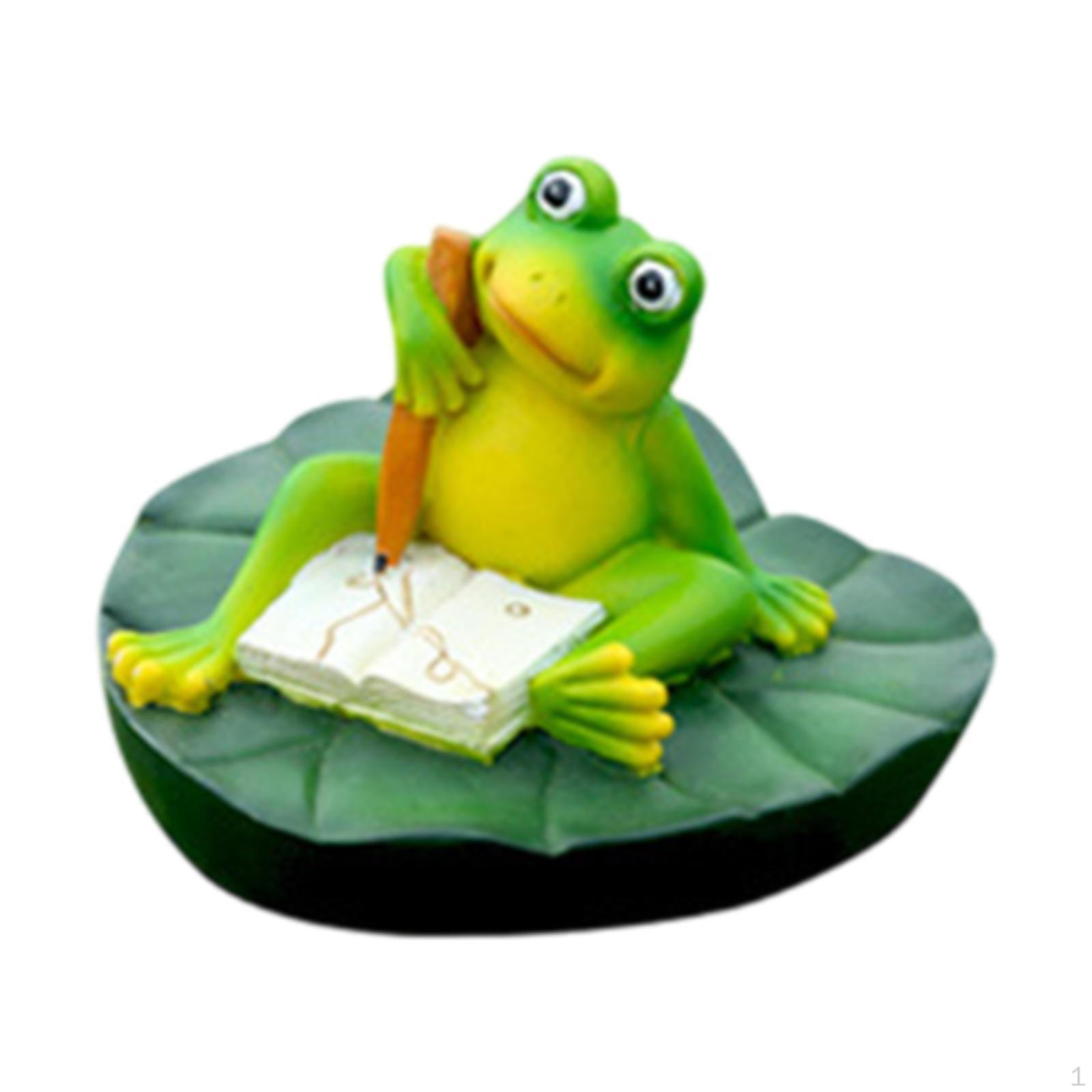 

Pond Water Floating Frog Figurine Animal Statue Decorative Collection Funny Gift Decor Resin