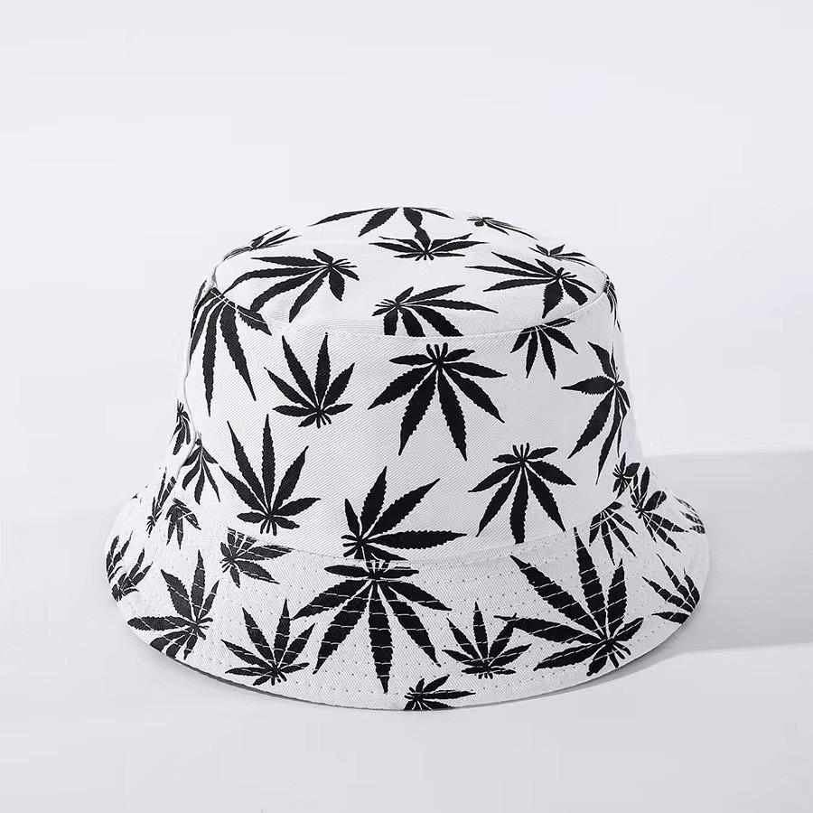 Stylish Reversible Fisherman Hat For Women With Leaf Print Summer Sun Protection