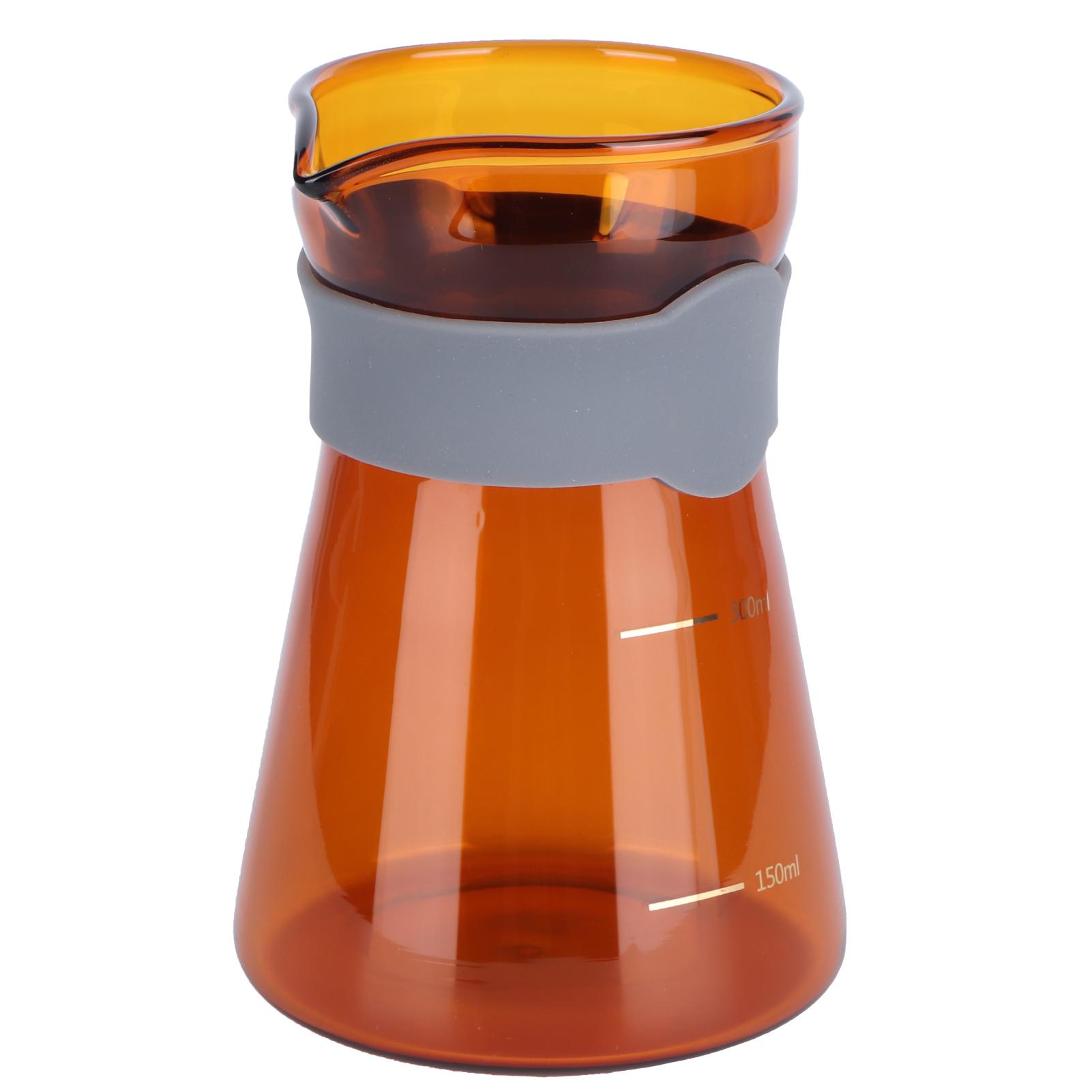 Home Coffee Pot High Borosilicate Glass Pour Over Coffee Maker Kettle with Scales(Brown )