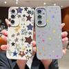 Colorful Stars Print Phone Case For Samsung A57 A37 A17 A56 A36 A16 A55 A35 A15 A54 5G S21 FE S22 S23 S24 Plus S25 S26 Ultra Leather Texture Cover