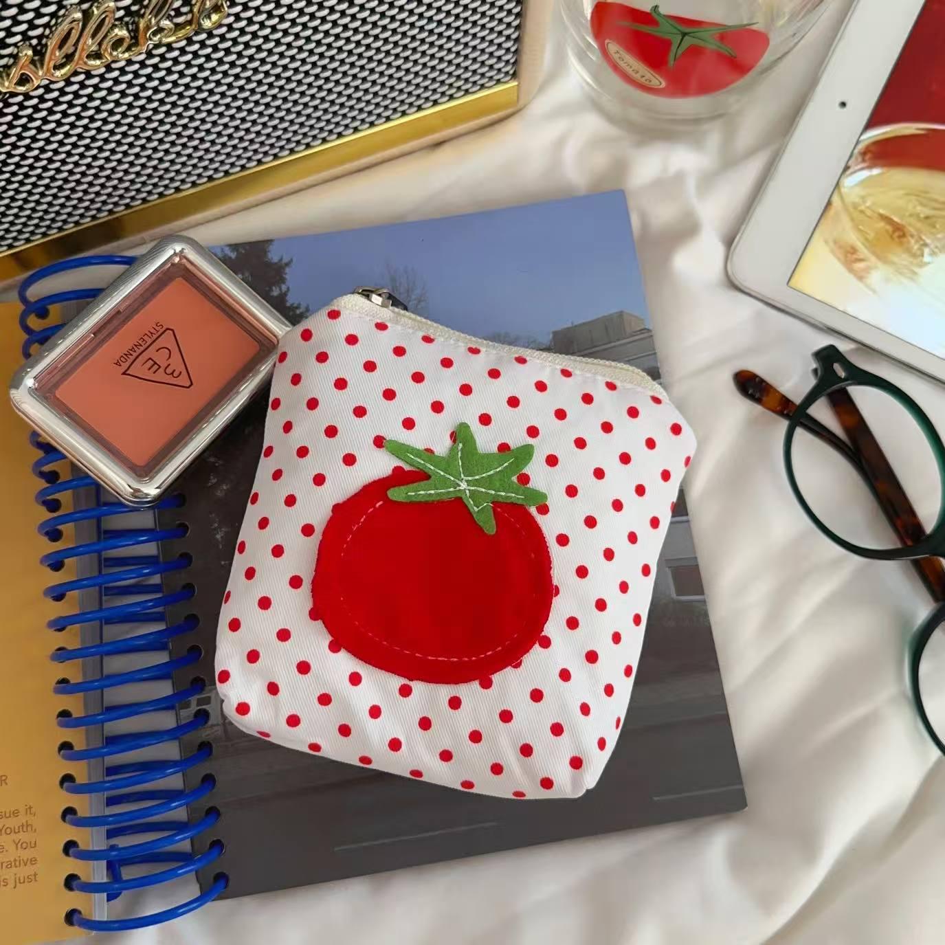 Korean Style Red Polka Dot Mini Coin Purse and Storage Bag
