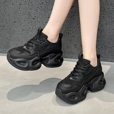 Platform Dad Shoes Autumn New Leather Small Ins Trendy Breathable Sports and Leisure Shoes