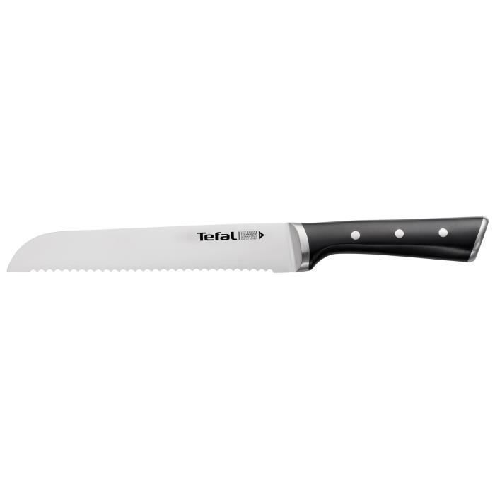 Couteau à pain - tefal - k2320414 - 19,9 cm - acier inoxydable - noir