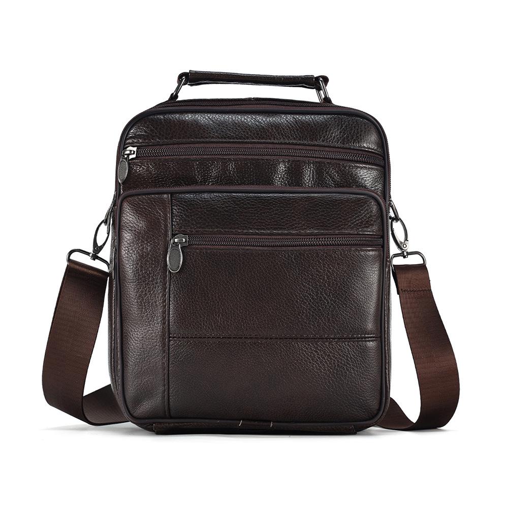 

Men s Genuine Leather Vertical Crossbody Bag - Multifunctional High-End Shoulder Bag for Casual Commute