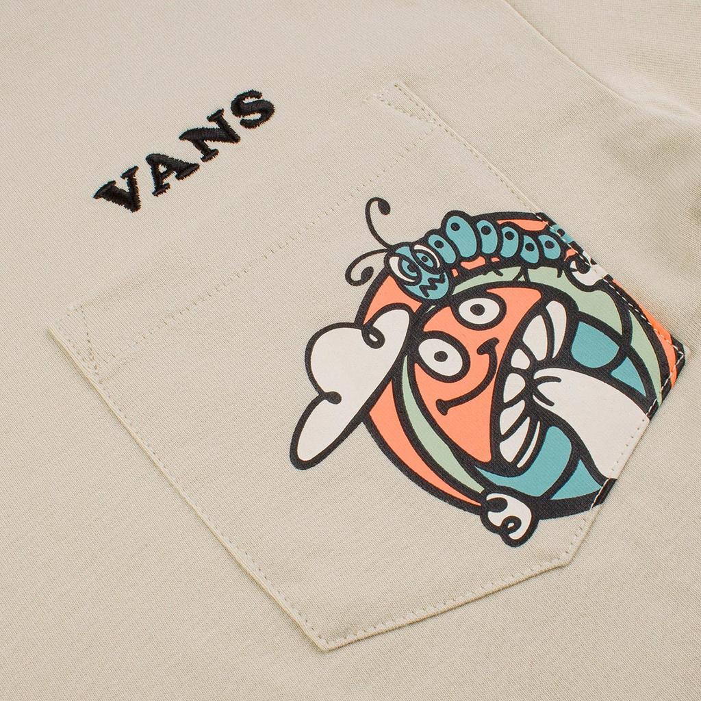 Vans American Vintage Color Block Fun Print Casual Loose Long Sleeve T-Shirt Unisex Tops Oatmeal VN0A5H9N2N1