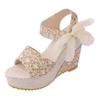 Hot Leisure Lace Women Wedges Heeled Woman Shoes Girls Summer Sandals Party Platform High Heels Dance Shoes