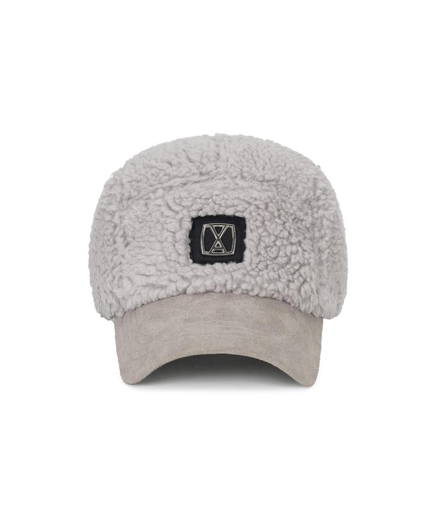 Bajal Va Square Studded Fleece Camp Cap Grey