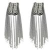 2Pcs Hand-Sewn Shoulder Epaulettes for Formalwear, Pair with Metal Tassels and Angled Tube Rows for Weddings and Ceremonies