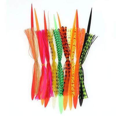 10 Bündel Doppelfarben Gemischter Silikonrock-Anhänger Ersatz für Slider Jigs Squid Madai Squid Snapper Jigging Angelköder