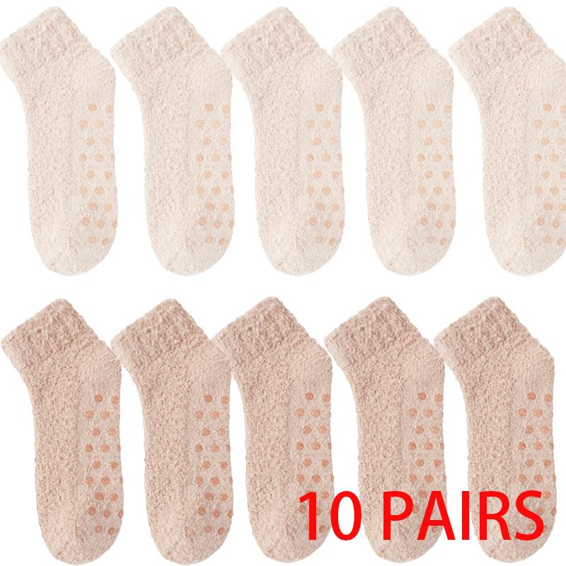 1/10 Pairs Autumn and Winter Coral Fleece Warm Floor Socks Home Cute Sweet Ladies Plus Fleece Socks