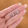 Genuine S925 Sterling Silver Moissanite Diamond Earrings: 18k White Gold-Plated Hoops, Light Luxury Cold Style Studs for Women