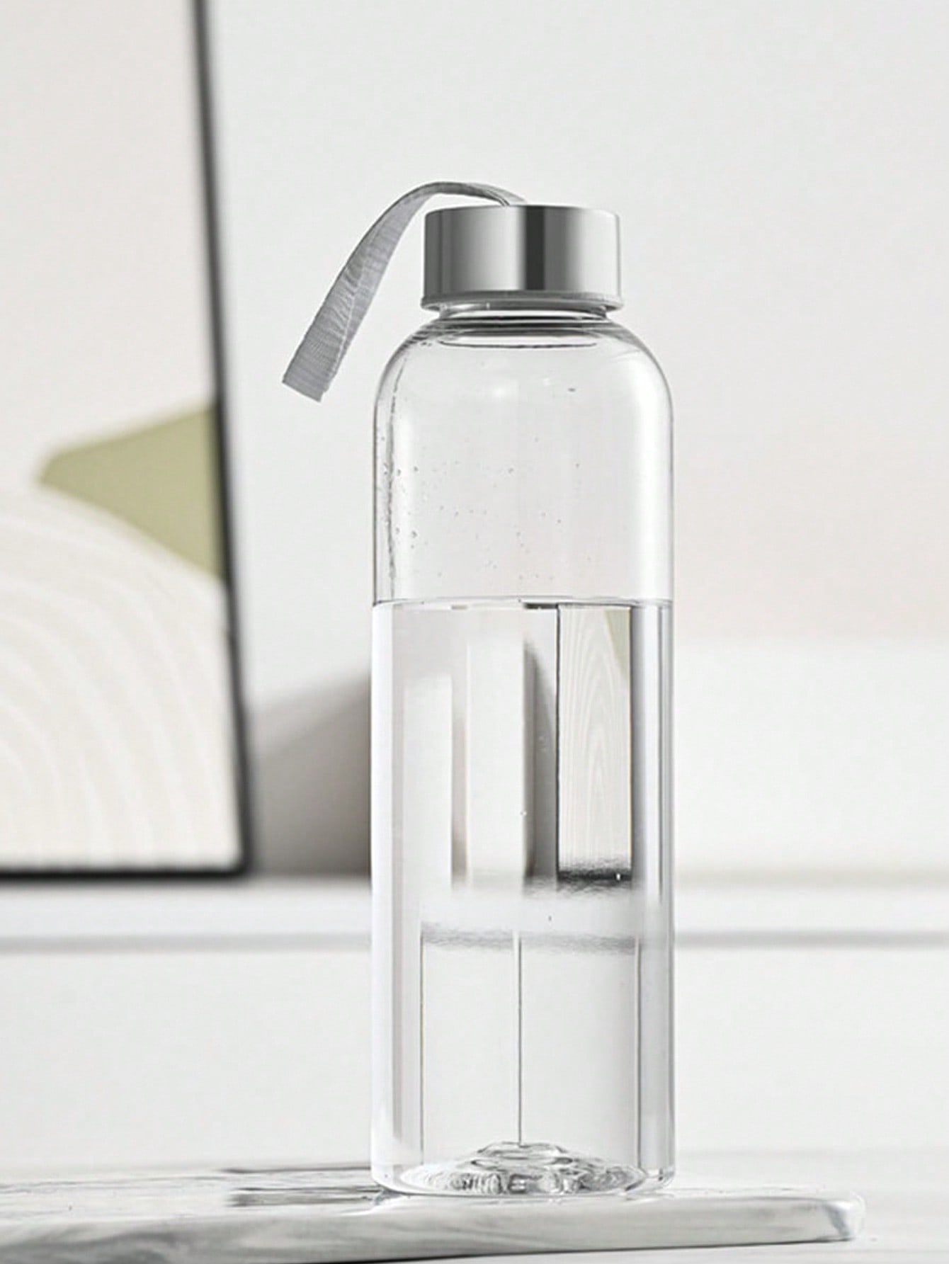 

1 PC 600ML Transparent Water Bottle with Carrying Strap, Daily Direct Drinking Cup 0.6L чистый