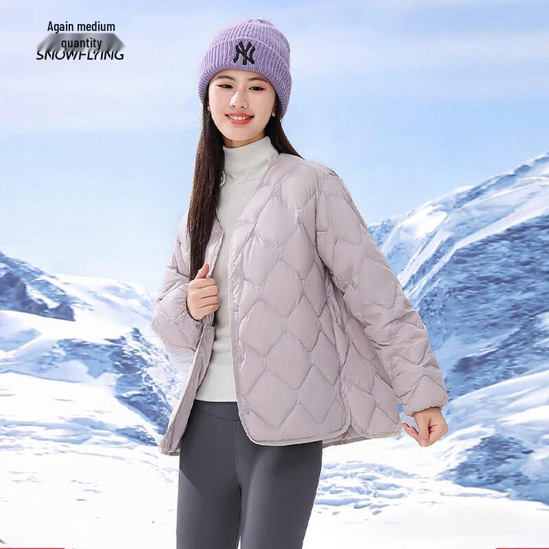 

SNOWFLYING Women s Diamond Quilted Collarless Lightweight Down Jacket L