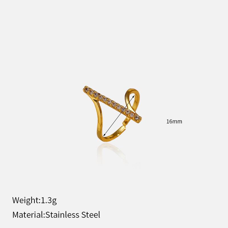 Simple And Luxurious Gold Wave Ring For Women Versatile Electroplated Jewelry Accessory золотой