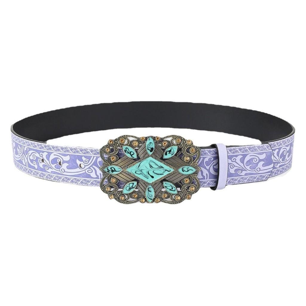 

Мужской винтажный ремень Этнический стиль Ремень из искусственной кожи Модный западный джинсовый ремень 115cm