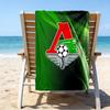Green And Red Soccer Emblem Printed Beach Towel, Super Soft Microfiber, Perfect Gift Birthday, for Pool, Beach, Travel, for Family and Friends