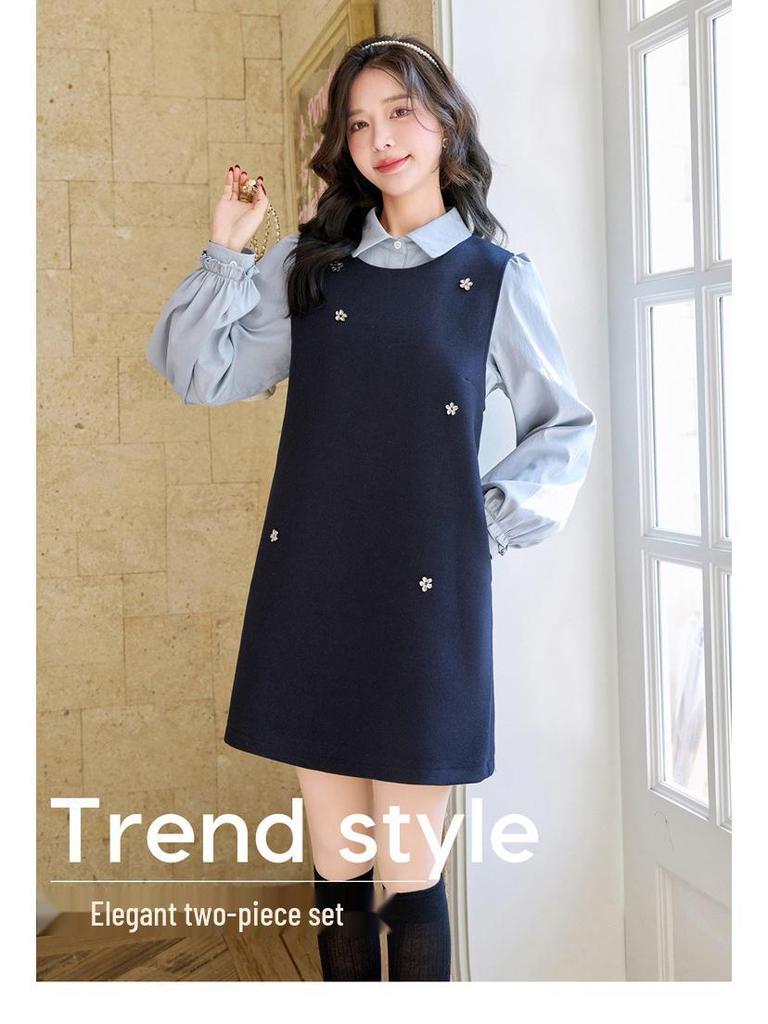 2025 Spring Slimming Vest Dress: Fashion-Forward Two-Piece with Fragrance Style, YJ8512