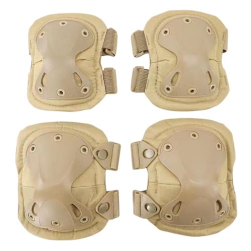 

ideastore Knee Pads, Airsoft Protectors, Knee Pads, Elbow Pads, One Size Fits All (Beige)