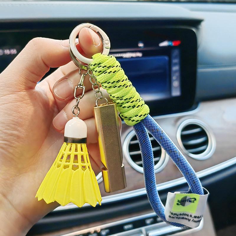 Creative Badminton Whistle Keychain: Small Sports Gift & Student Ornament