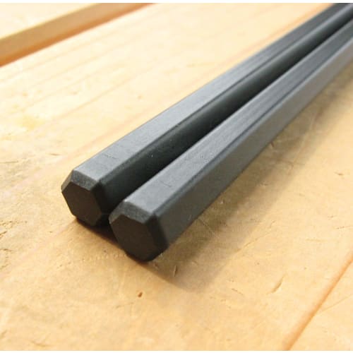 Nagao Chopsticks and Chopstick Case Set, 23cm Hexagonal, Black, Dishwasher Safe, Made in Japan