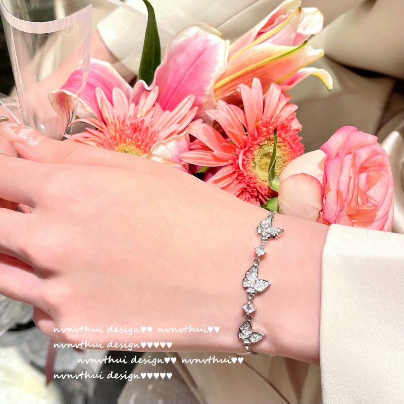 

Яркий, как галактика, браслет с драгоценными камнями в виде бабочки, дизайнерский браслет на щиколотку с цветком и летящей бабочкой из циркона, наборный