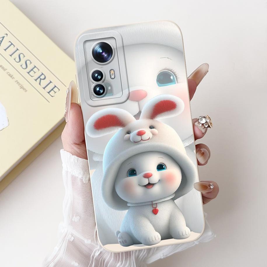 For Xiaomi 12 Pro Case Mi 12 12X 12S Cover Cute Cartoon Rabbit Panda Soft Silicone Lens Protective Cases For Xiaomi 12S Pro Capa