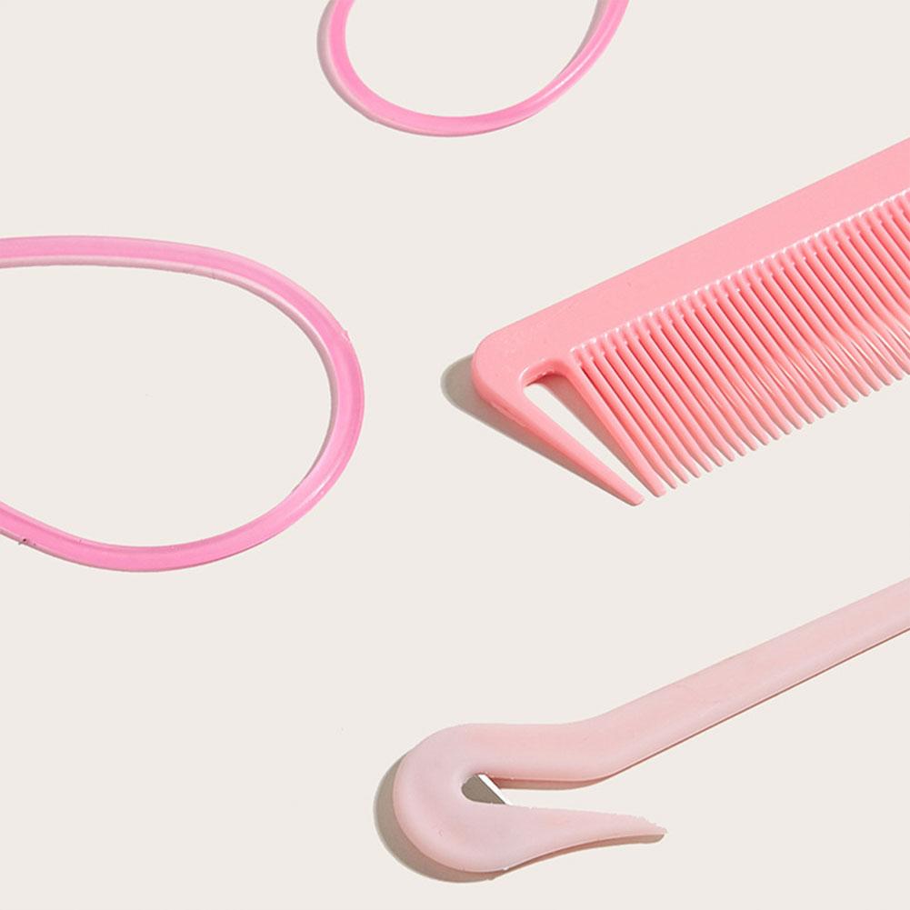 4Pcs/Set Pin Tail Braiding Comb with Remover Ponytail Loop Tools Elastic Professional Hair Looping Tools Hair Styling Tool