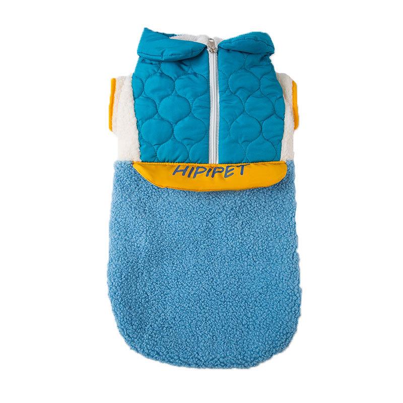 Toamnă și iarnă câine mare asortare culori două picioare margine aurie păr ciobănesc câine mare haine călduroase căptușite cu bumbac iarnă catifea haine câine de companie