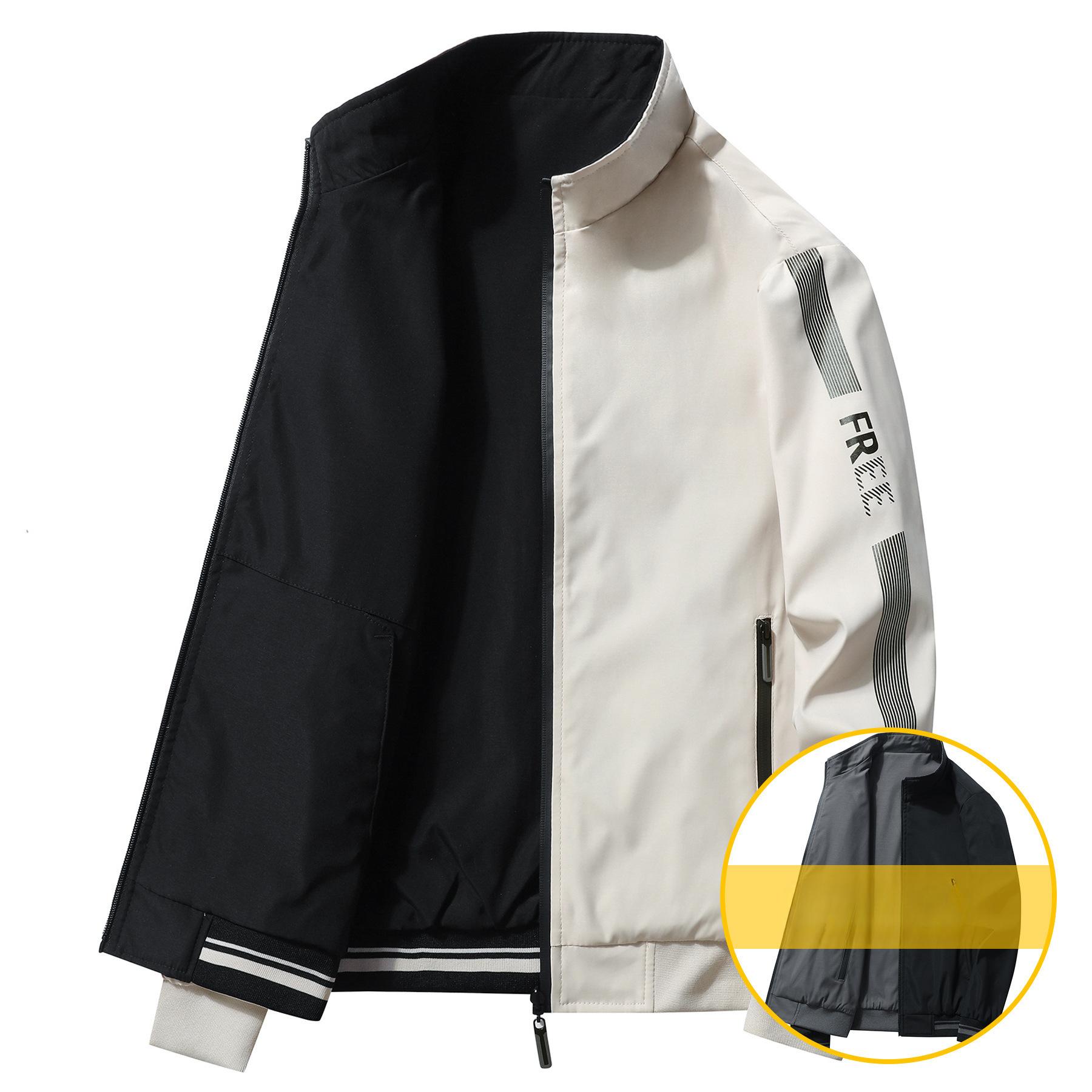 

Двусторонняя куртка для мужчин, свободная хлопковая куртка на весну и осень, летная куртка, бейсбольная куртка, повседневная мужская куртка, мужская куртка 4XL