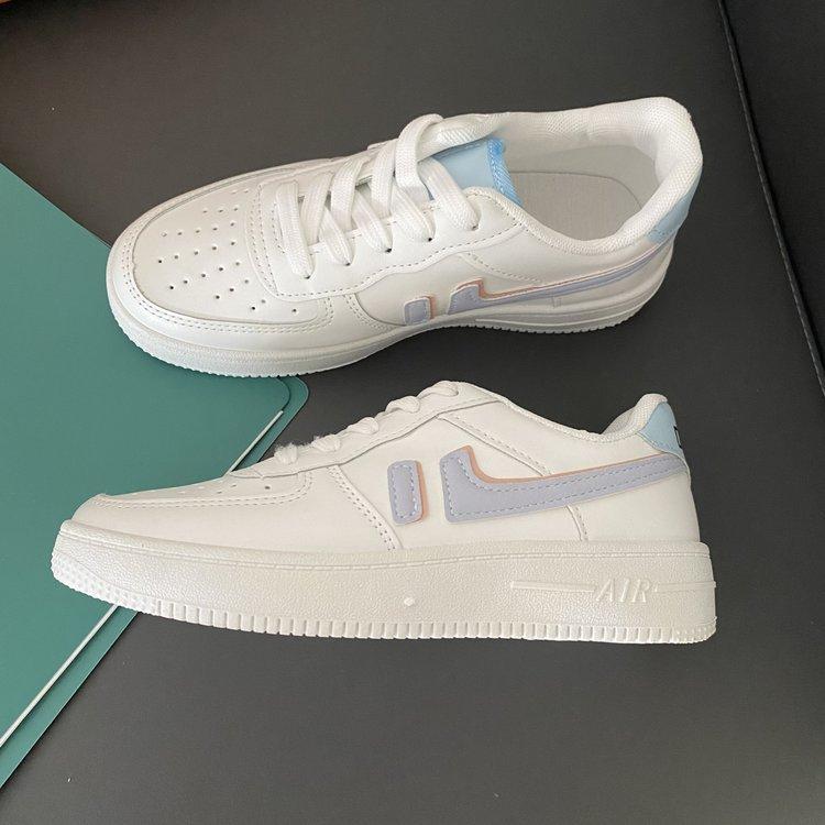 Little White Shoes Women's 2025 Spring New Korean Version of Student Running Board Shoes Women's Breathable Sports and Leisure Women's Shoes, Mixed Ba