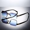 1 Pair of Frameless Square European and American Fashion Glasses with Cut Edges Available In Multiple Colors