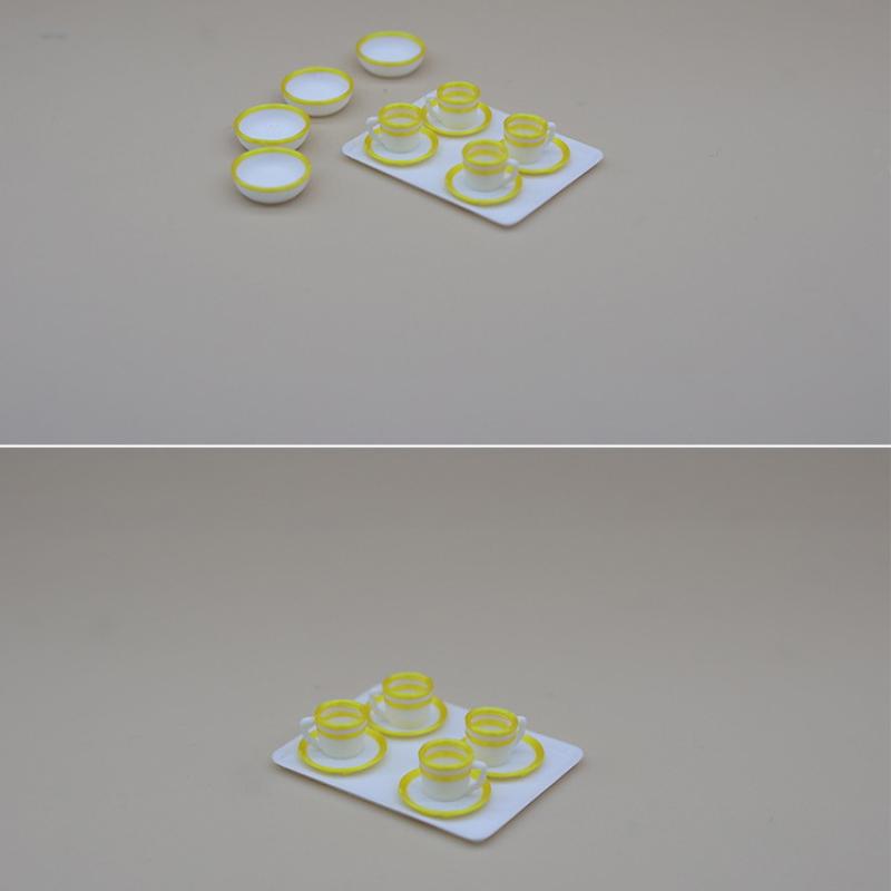 13Pcs Kitchen Toys Dollhouse Trays Plates Cups Doll Simulated Mini Food Dishes Tableware Miniature Doll House Accessories